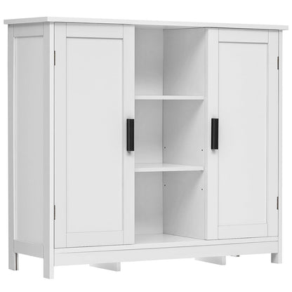 Iwell Storage Cabinet with 2 Doors and 4 Storage Shelves, Buffet Cabinet, Bathroom Cabinet for Living Room, Entryway, Home Office, White