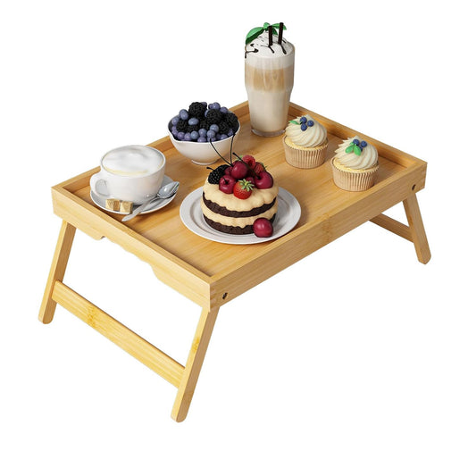 Bamboo Bed Tray Table with Folding Legs, Medium, B... (Bamboo | Bamboo)