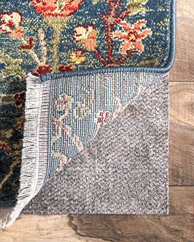 nuLOOM Brody Grey Solid Power Loomed Runner Rug Pad, 2' x 6' | Nuloom Brody Solid 2' x 6' Rug Pad for Living Room Bedroom Dining Room, Grey