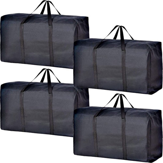 Extra Large Moving Bags with Strong Zippers & Carr... (4 Count | Black)