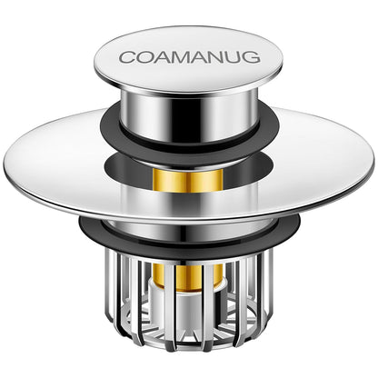 coamanug Bathtub Stopper | Shower Drain Hair Catcher, Pop-up Tub Stopper with Strainer | Bathroom Drain Plug | Drain Protector for 1-1/2 to 1-3/4"" Bath Drain Hole