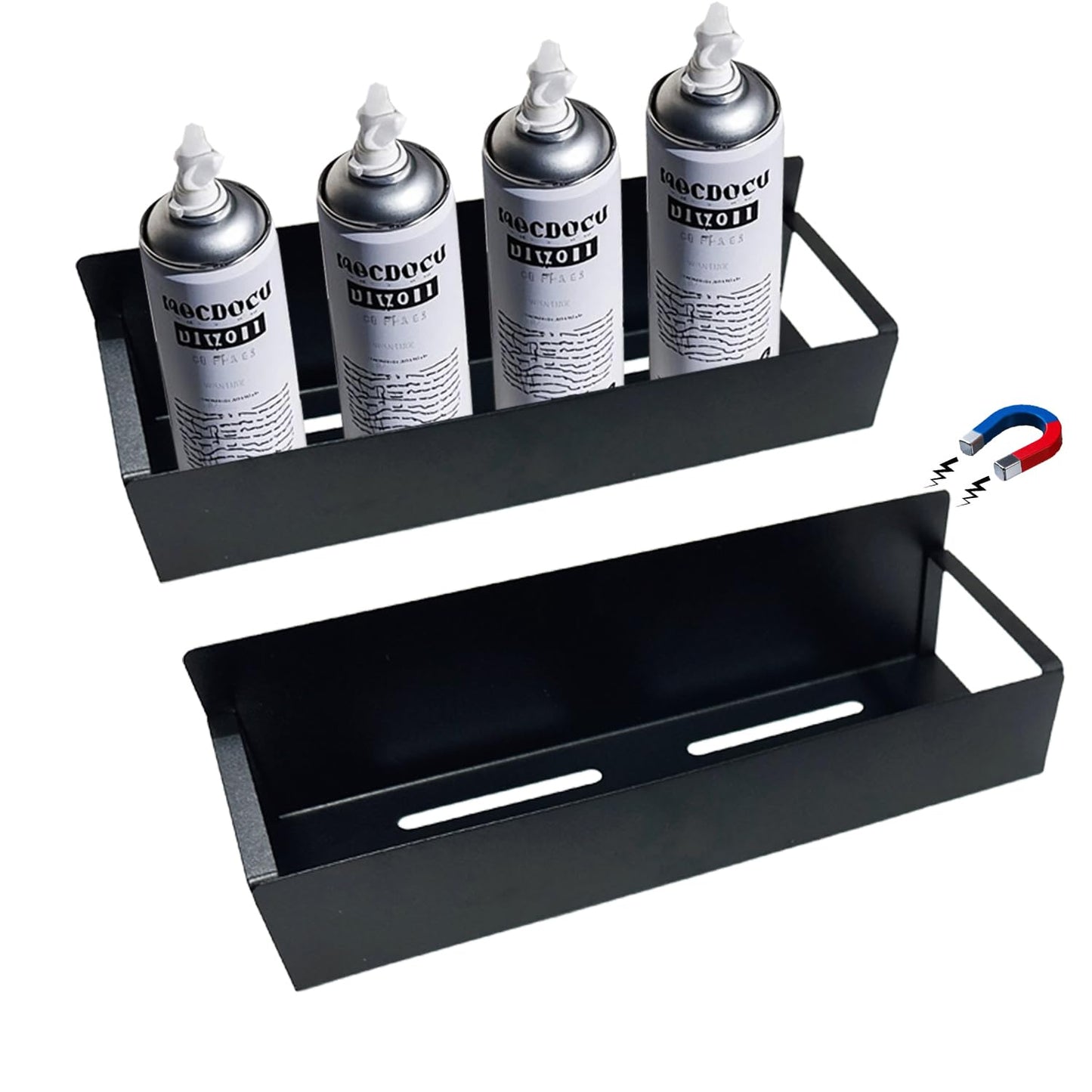 2pcs Magnetic Spray Can Holder Aerosol Can Organizer Tool Box Storage Rack for Garage Home Workspace