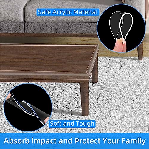 Clear Edge Protector Strip,1 Pack x 1.57in x 9.84FT | Sharp Edge Wrap Cover Tape, Self Adhesive Protective Bumper Guards for Cabinet Door Desk Bed Furniture Waterproof