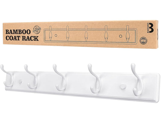 Wooden Coat Rack, Wall-Mounted Organizer for Close...