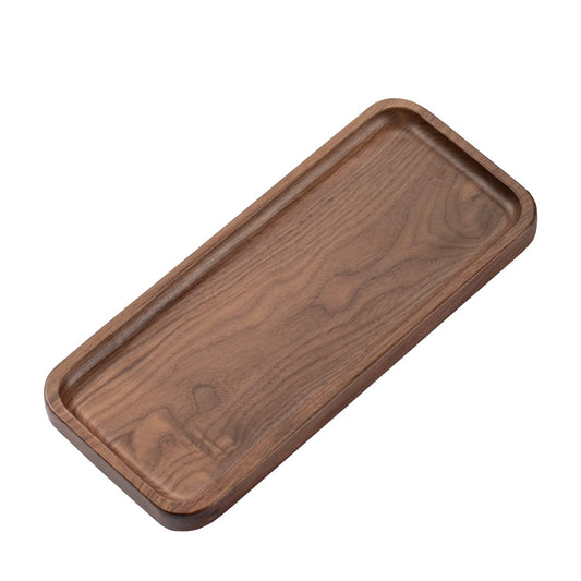 muso wood Walnut Serving Tray Solid Wood Tray, 11.8 x 5 inch | Small Rectangle Platter for Bathroom, Dinner, Tea, Coffee