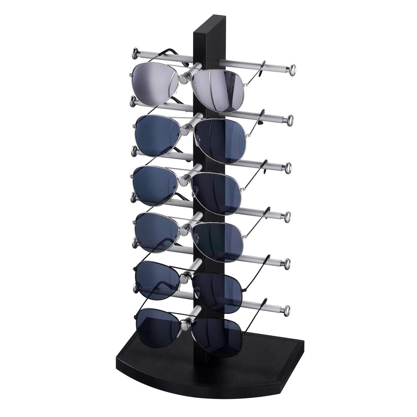 Polmart Sunglass / Eyewears Display Stand, Black (Single-Tower, 6-Pair Capacity)