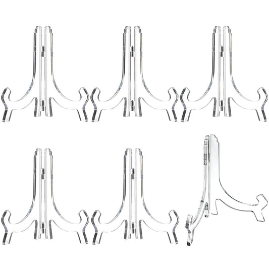 6 Pack 7 Inch Clear Acrylic Easel Stand Display St... (Clear | Plastic)