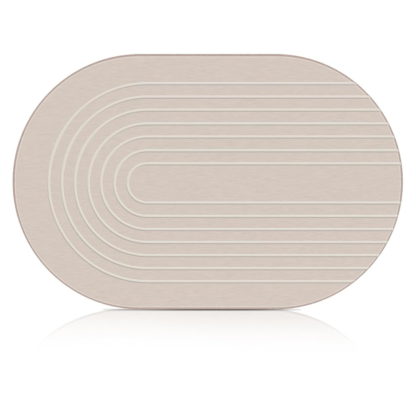 Elfcool Stone Bath Mat Diatomaceous Earth Shower Mat Non Slip Quick Dry Bath Stone Mat Super Absorbent Bathroom Floor Mat for Bathroom Kitchen Counter (Off White)