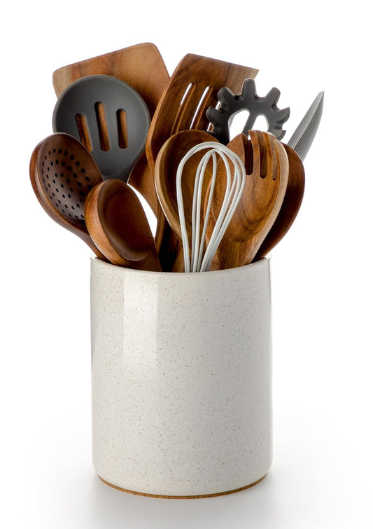 Ceramic Kitchen Utensil Holder for Countertop Orga... (Sand | Ceramic)