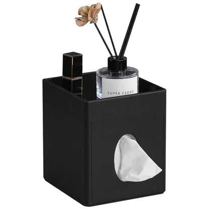 PU Leather Tissue Box Cover Square Tissue Box Holder Tissue Holder | Magnetic Closure, Storage Tray, For Bathroom Night Stands Office Desk Decorative Oganizer
