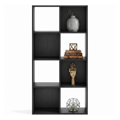Signature Design by Ashley 8 Cube Storage Organizer, Black Bookcase | Engineered wood and decorative laminate, Dual-position vertical or horizontal setup, Fits 10.5-inch bins, Langdrew Series
