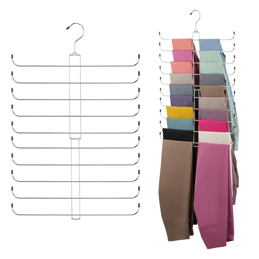 2 Pack Legging Hanger, Legging Organizer for Close... (2 Count | Silver | Metal)