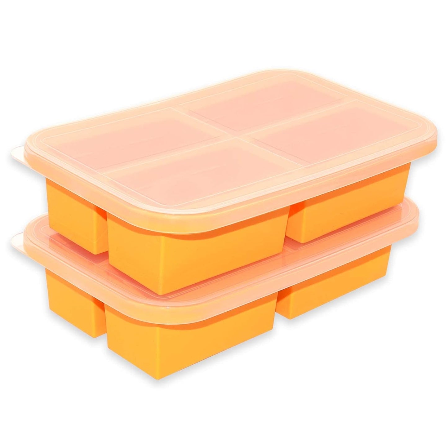 Bangp 1-Cup Silicone Freezer Molds with Lid for Soup Ice Cubes,2 Pack