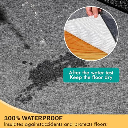 Waterproof Rug Pad 6x9 Ft, Under Area Carpet Padding, Non Slip Felt Rug Pads for Hardwood Floors, Protective Underlay Keeps Rugs in Place Without Wrinkles