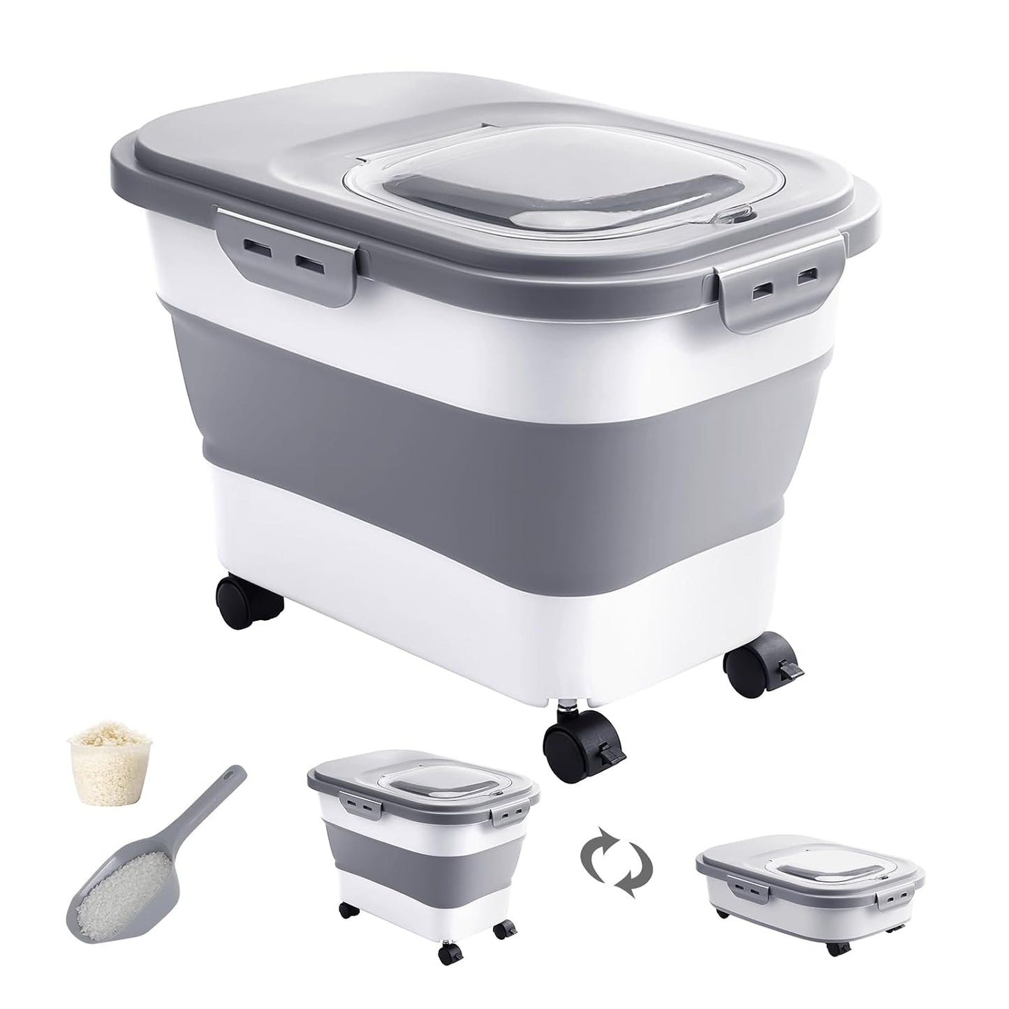 20-30 Lbs Rice Storage Container,Collapsible Food Storage Containers