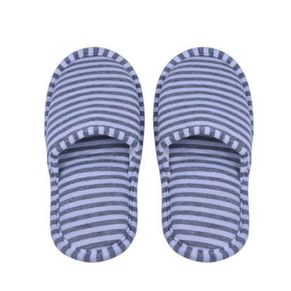 VGEBY 1 Pair Travel Foldable Slippers Anti-slip with Drawstring Storage Bag for Home Hotel Flight Indoor Outdoor(Color : Grey Stripes for Women)