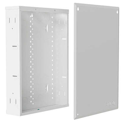 Legrand On-Q 20-Inch Structured Wiring Enclosure with Screw-On Cover, Durable Steel, Cable Management, Recessed or Surface Mount, Compatible with On-Q Accessories, Glossy White