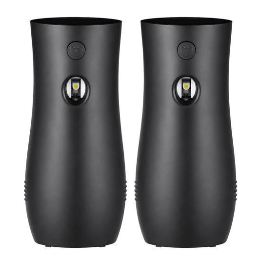 Stardrix Automatic Air Freshener Spray Dispensers 2-Pack, Battery Operated Aerosol Sprayer, Wall Mounted & Freestanding, 3 Auto Scent Release Time Settings for Home and Commercial Place, Black