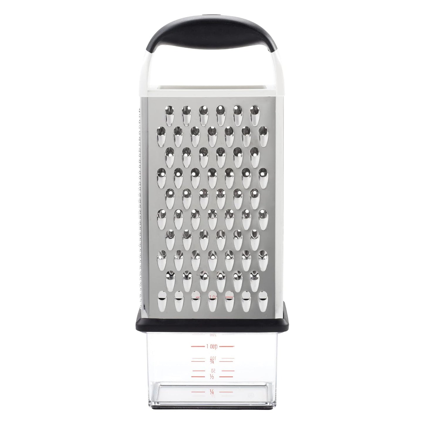 OXO Good Grips 4-Sided Box Grater for Cheese & Vegetables with Container | Stainless Steel Grating Surfaces, Non-Slip Handle, Detachable Container, Cheese, Vegetables, Zesting, Multi Purpose Grater