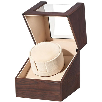 BEWISHOME Watch Winders for Automatic Watches, Single Watch Winder SYQ05Y | Watch Spinner with Japanese Quiet Motor, Automatic Watch Winder Box Watch Rotator with Type-C Adapter or Battery Powered