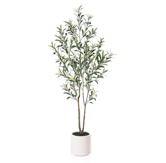 Artificial Olive Trees, 5 ft Tall Fake Olive Trees... (Green)