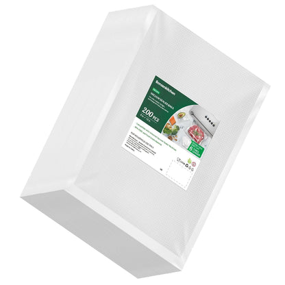 Bonsenkitchen Precut Vacuum Sealer Bags 200 Quart 8" x 12", BPA Free | Commercial Grade Textured Food Vacuum Sealer Bag, Thick Embossed Bags for Storage and Sous Vide Cooking, VB3208