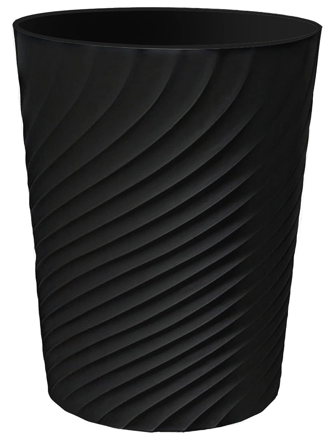 DAJITRE 1.8 Gallon Small Trash Can Wastebasket Recycling Bin Slim Profile for Compact Spaces Bathroom, Office, Bedroom, Kitchen (1.8 Gallon, Black)
