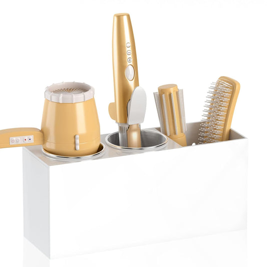Hair Tool Organizer Wall Mount, Hair Dryer Holder... (White | Acrylic)