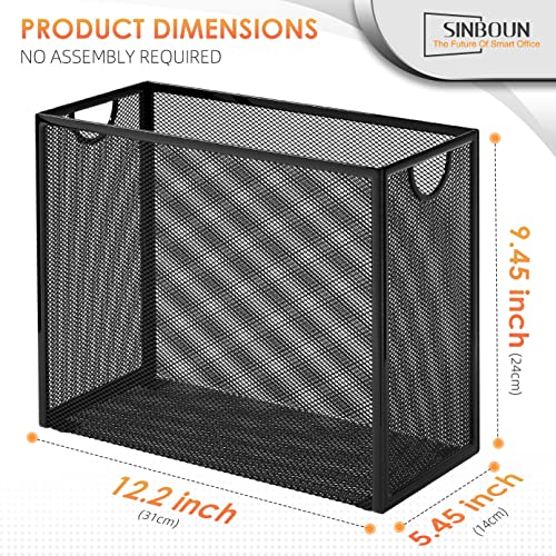 Hanging File Organizer Includes 5 Hanging Folders for Office, Black