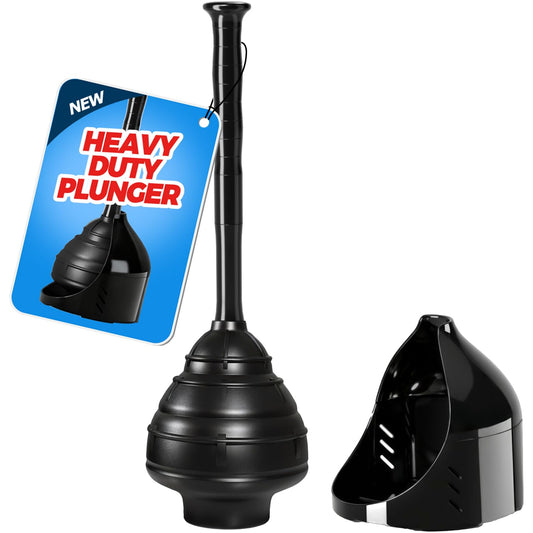 FORASTO Toilet Plunger with Holder,Powerful Clog Removal,Heavy Duty Plunger