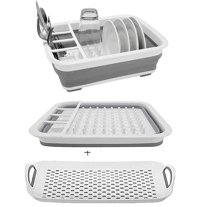 Dish Drying Rack Collapsible Dish Drying Rack Portable Dinnerware Drainer Organizer for Kitchen RV Campers Travel Trailers Space Saving Kitchen Storage Rack Tray Camper Must Haves