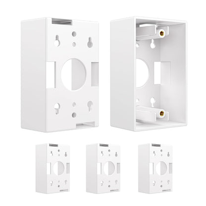 Cable Matters 5-Pack 1-Gang Low Voltage Surface Mount Backbox, White | 1.85-Inch Deep, Multiple Cable Cutouts, Mounting Screws Included, for Low-Voltage Cable Installations