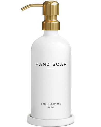 Luxury Glass Hand Soap Dispenser Bathroom Set (Gold)
