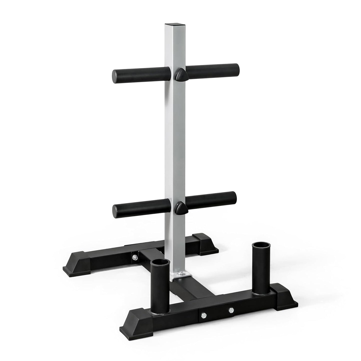 Olympic Bumper Plate Tree Rack with Barbell Holder... (Alloy Steel)