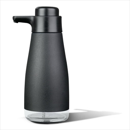 AIKE 15oz Liquid Soap Dispenser for Dish and Hand Soap Matte Black | Easy Push Durable Pump, No-Slip Base with Clear Liquid Window, Easy Refill Wide Opening, for Kitchen Sink and Bathroom