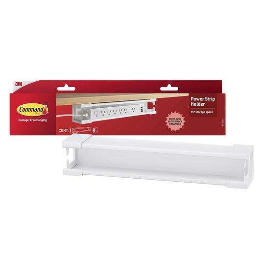 Power Strip Holder, 1 Unit, 8 Large Strips (White)
