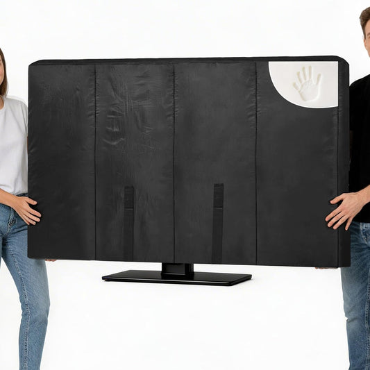 JZHLLA Waterproof Oxford TV Cover for Moving 0.25 Inch Thick Tear Resistance Screen Protector Cover Fits 60"-65" TV with Foam Filling and Bottom Strap for House Moving, Storing