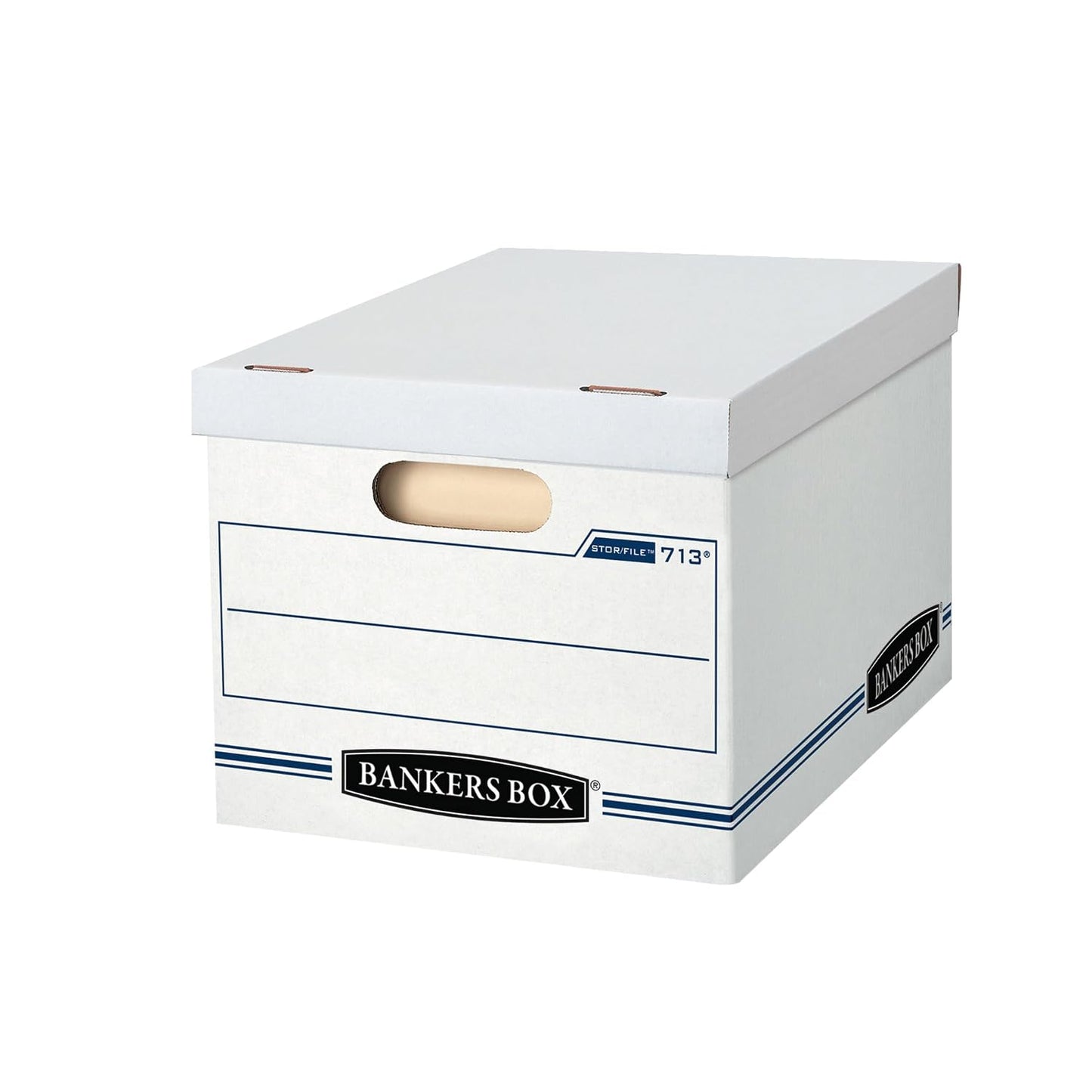 Bankers Box 6-Pack Basic-Duty File Storage Box with Lid, Letter/Legal | Tame everyday paperwork with affordable file boxes, lift-off lids, and reinforced handles for simple record storage.