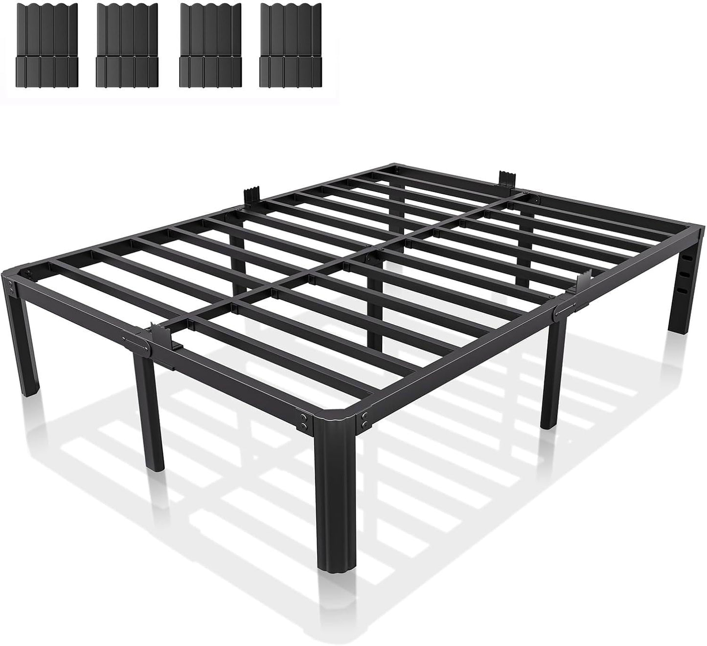 Full Metal Bed Frame 14 Inch, Heavy Duty Platform, No Box Spring Needed