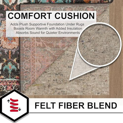 Mohawk Home Felt Rug Pad 8' x 10' - 1/4 Inch Thick Cushion for Area Rugs, Protective Underlay for Hardwood Floors, Comfort and Insulation – Felt Only Pad