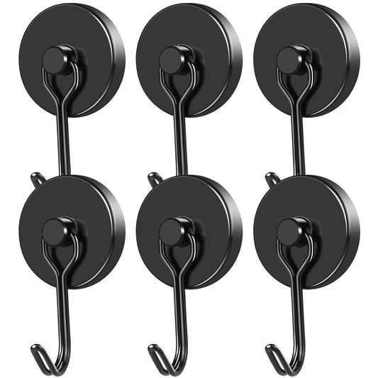 Black Magnetic Hooks Heavy Duty 120LB+ Swivel Stro... (Black)
