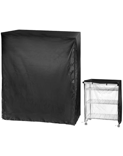 QWORK Wire Rack Cover - 60"x24"x72", Oxford Cloth, Keeps Rack Clean, for Home, Office, Storage & Garage, Black