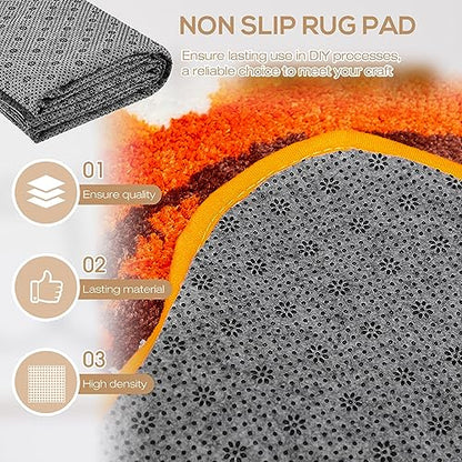Tudomro 4 Pcs 80'' x 40" Non Slip Rug Pad Tufting Backing Cloth 2mm Thick Rug Backing Fabric with Vinyl Dots tufting Supplies for Tuft Gun Carpets Rugs Making Cushion Punch Fabric Needle