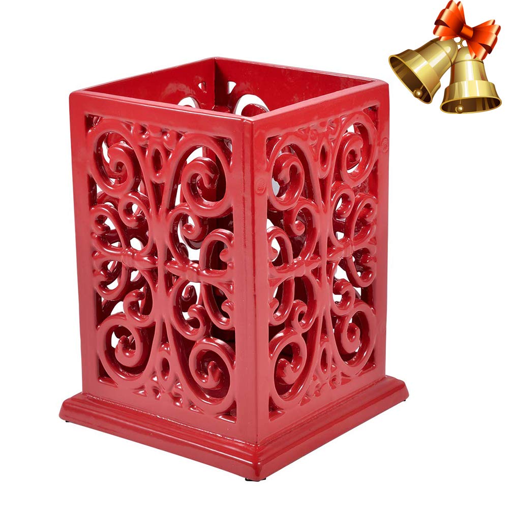 Cast Iron Utensil Holder, Extra Large Kitchen Croc... (Red | Cast Iron)