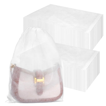 Kifmurase 100PCS Dust Bags for Handbags 15x19 inch, Non Woven Purse Dust Cover Bags for Storage, Breathable Cloth Storage Pouch with Drawstring for Shoe Boots Purses Home Travel Closet Organizer