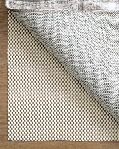 DEXI Rug Pad Gripper for Hardwood Tile Floor, 3x8 Non Slip Under Carpet Padding Cushioned, Waterproof Thick Walking Pads for Area Rugs, White
