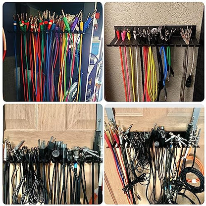 19 Slots Wall mountable Cable Hanger and Organizer,Cable Holder,Cable Organizer Studio Storage,Slots Width from 5.5 to 9.5mm for Cord Management Rack