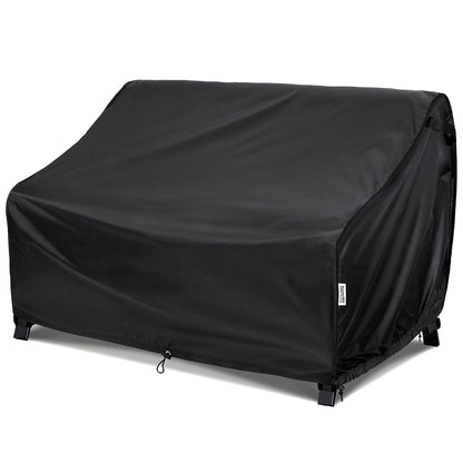 Outdoor Couch Cover Waterproof, Various Size for Patio Sofa | Fit 62x38x35 inch for 2-Seater Loveseat Outside Bench, Height Adjustable, Windproof Buckle Strap, Storage Bag, 2 Pack, Black