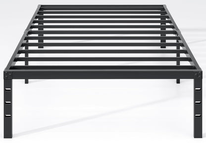 NEW JETO Metal Bed Frame,Twin Size Bed Frame with Storage Space,14 Inch | Heavy Duty Sturdy Mattress Foundation,Easy Assembly,No Box Spring Needed, Black