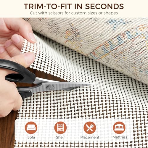 BAGAIL BASICS 8 x 10 FT Rug Pad Gripper for Hardwood Floors, Non Slip Rug Pads for Area Rugs, Extra Thick Under Rug Padding, Protect Your Rugs & Floors